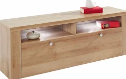OTTO home Lowboard »Larona, zeitloses TV Board mit 1 Klappe und 2 offenen Fächern« Breite 140 cm, Fernsehbank, viel Stauraum, dekorative Rahmenoptik