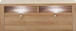 OTTO home Lowboard »Larona, zeitloses TV Board mit 1 Klappe und 2 offenen Fächern« Breite 140 cm, Fernsehbank, viel Stauraum, dekorative Rahmenoptik