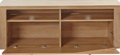 OTTO home Lowboard »Larona, zeitloses TV Board mit 1 Klappe und 2 offenen Fächern« Breite 140 cm, Fernsehbank, viel Stauraum, dekorative Rahmenoptik