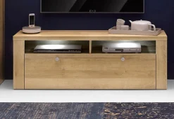 OTTO home Lowboard »Larona, zeitloses TV Board mit 1 Klappe und 2 offenen Fächern« Breite 140 cm, Fernsehbank, viel Stauraum, dekorative Rahmenoptik