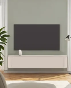 OTTO home Lowboard »Lido, 181 cm breit, 1 Klappe, TV-Schrank, TV-Kommode, Medienboard« Formgebogenes MDF, Stirnseiten Rundung, Push-to-open, hängend/stehend