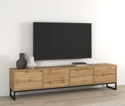OTTO home Lowboard »Loft, Breite 208,5 cm, TV-Board mit 4 Klappen, Metallkufen« TV-Kommode mit viel Stauraum, push-to-open-Funktion