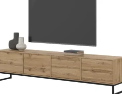 OTTO home Lowboard »Loft, Breite 208,5 cm, TV-Board mit 4 Klappen, Metallkufen« TV-Kommode mit viel Stauraum, push-to-open-Funktion