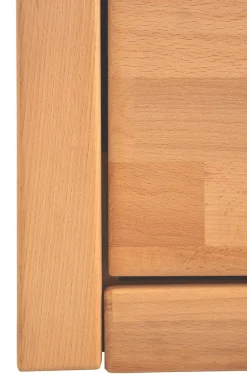OTTO home Lowboard »Logo,130cm breit,42 cm tief, Fronten Massivholz, Kabeldurchführung« Holz massiv, Holzwerkstoff, Metall Griffe,2 Schubladen
