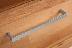 OTTO home Lowboard »Logo,130cm breit,42 cm tief, Fronten Massivholz, Kabeldurchführung« Holz massiv, Holzwerkstoff, Metall Griffe,2 Schubladen