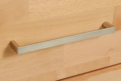 OTTO home Lowboard »Logo,130cm breit, Fronten Massivholz,5 Fächer« Holz massiv, Holzwerkstoff, Metall Griffe,2 Türen,2 Schubladen