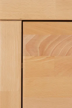 OTTO home Lowboard »Logo,130cm breit, Fronten Massivholz,5 Fächer« Holz massiv, Holzwerkstoff, Metall Griffe,2 Türen,2 Schubladen