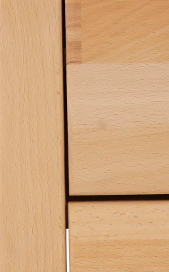 OTTO home Lowboard »Logo,130cm breit, Fronten Massivholz,5 Fächer« Holz massiv, Holzwerkstoff, Metall Griffe,2 Türen,2 Schubladen