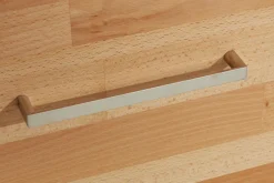 OTTO home Lowboard »Logo,200cm breit,42 cm tief, Fronten Massivholz, Kabeldurchführung« Korpus Holzwerkstoff,2 Klappen, 5 Fächer, Metallgriffe
