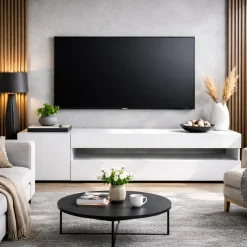 OTTO home Lowboard »LORENZO 1, TV-Board, TV-Kommode, TV-Schrank, TV-Unterschrank, TV-Möbel« Modernes lackiertes Hochglanz TV-Board, grifflos, Breite 155 cm
