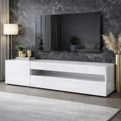 OTTO home Lowboard »LORENZO 1, TV-Board, TV-Kommode, TV-Schrank, TV-Unterschrank, TV-Möbel« Modernes lackiertes Hochglanz TV-Board, grifflos, Breite 155 cm