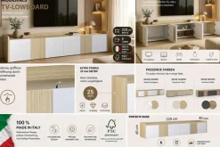 OTTO home Lowboard »Lowboard ALTEA,Lowboard,TV-Kommode,TV-Möbel,TV-Bank« 1 Stk. tlg. Mit 6 Drehtüren, 4 Innenfächer, B.220 cm