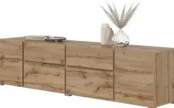 OTTO home Lowboard »Metric,Breite 195cm, grifflose Lowboard 2Klappen/2Schubkästen/2Tür« TV-Schrank mit viel Stauraum, TV-Board