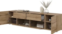 OTTO home Lowboard »Metric,Breite 195cm, grifflose Lowboard 2Klappen/2Schubkästen/2Tür« TV-Schrank mit viel Stauraum, TV-Board