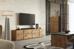 OTTO home Lowboard »Metric,Breite 195cm, grifflose Lowboard 2Klappen/2Schubkästen/2Tür« TV-Schrank mit viel Stauraum, TV-Board
