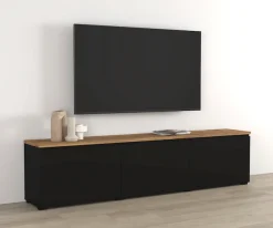 OTTO home Lowboard »Modo, Breite 200 cm, moderne grifflose TV-Kommode 3 Klappen« TV-Kommode mit viel Stauraum, TV-Bank