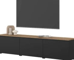 OTTO home Lowboard »Modo, Breite 200 cm, moderne grifflose TV-Kommode 3 Klappen« TV-Kommode mit viel Stauraum, TV-Bank