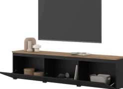 OTTO home Lowboard »Modo, Breite 200 cm, moderne grifflose TV-Kommode 3 Klappen« TV-Kommode mit viel Stauraum, TV-Bank