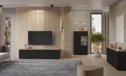 OTTO home Lowboard »Modo, Breite 200 cm, moderne grifflose TV-Kommode 3 Klappen« TV-Kommode mit viel Stauraum, TV-Bank