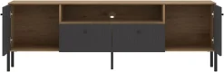 OTTO home Lowboard »Nursia« Lowboard, Breite 180 cm, mit geriffelten Fronten, auf Metallfüßen