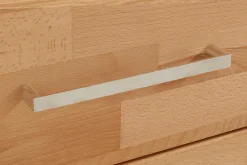 OTTO home Lowboard »Ribe,140cm breit, Fronten Massivholz,6 Fächer,Kabeldurchführung« Korpus Holzwerkstoff,Glaseinsatz aus gehärtetem Glas,Böden versetzbar