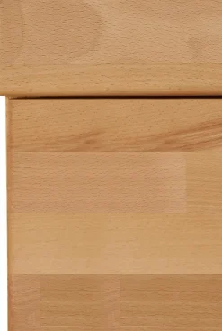 OTTO home Lowboard »Ribe,140cm breit, Fronten Massivholz,6 Fächer,Kabeldurchführung« Korpus Holzwerkstoff,Glaseinsatz aus gehärtetem Glas,Böden versetzbar