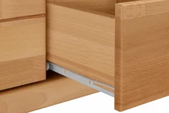 OTTO home Lowboard »Ribe,140cm breit, Fronten Massivholz,6 Fächer,Kabeldurchführung« Korpus Holzwerkstoff,Glaseinsatz aus gehärtetem Glas,Böden versetzbar