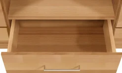 OTTO home Lowboard »Ribe,140cm breit, Fronten Massivholz,6 Fächer,Kabeldurchführung« Korpus Holzwerkstoff,Glaseinsatz aus gehärtetem Glas,Böden versetzbar