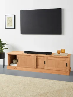 OTTO home Lowboard »Schröder« Kommode mit 3 Schiebetüren, aus massivem Kiefernholz
