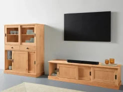 OTTO home Lowboard »Schröder« Kommode mit 3 Schiebetüren, aus massivem Kiefernholz