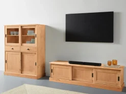 OTTO home Lowboard »Schröder« Kommode mit 3 Schiebetüren, aus massivem Kiefernholz