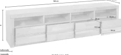 OTTO home Lowboard »Silkeborg« schöne grifflose Optik,Breite 180 cm