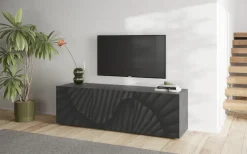 OTTO home Lowboard »Snake, TV-Möbel, TV-Schrank, Media-Board, Breite 181 cm, viel Stauraum« mit Siebdruck-Front, 3 Türen, bodenstehend, stilvoll & funktional