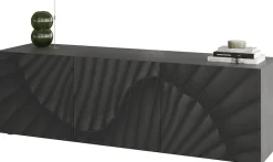 OTTO home Lowboard »Snake, TV-Möbel, TV-Schrank, Media-Board, Breite 181 cm, viel Stauraum« mit Siebdruck-Front, 3 Türen, bodenstehend, stilvoll & funktional
