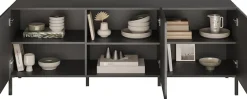 OTTO home Lowboard »Snake, TV-Möbel, TV-Schrank, Media-Board, Breite 181 cm, viel Stauraum« mit Siebdruck-Front, 3 Türen, bodenstehend, stilvoll & funktional