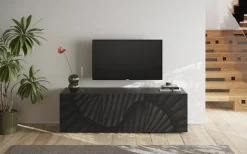 OTTO home Lowboard »Snake, TV-Möbel, TV-Schrank, Media-Board, Breite 181 cm, viel Stauraum« mit Siebdruck-Front, 3 Türen, bodenstehend, stilvoll & funktional