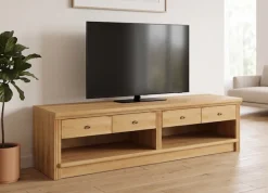 OTTO home Lowboard »Soeren TV-Kommode« B/T/H: 158/45/45 cm,aus massiver Kiefer, mit 2 Schubladen, FSC®-zertifiziert