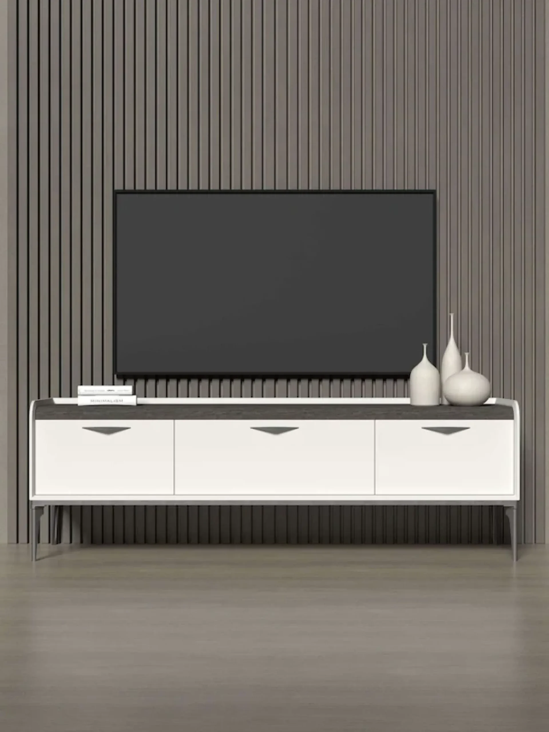 OTTO home Lowboard »Sofy TV-Lowboard, TV-Kommode, TV-Schrank, TV-Unterschrank, TV-Möbel« UV lackiert, Soft Close Funktion, Metallgestell in Anthrazit Dekor