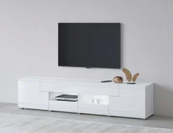 OTTO home Lowboard »Toledo,Breite 209cm, trendige TV-Schrank mit dekorative Fräsungen« TV-Board ohne Beleuchtung, TV-Kommode mit viel Stauraum