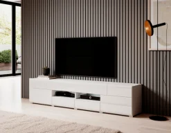 OTTO home Lowboard »Toledo,Breite 209cm, trendige TV-Schrank mit dekorative Fräsungen« TV-Board ohne Beleuchtung, TV-Kommode mit viel Stauraum