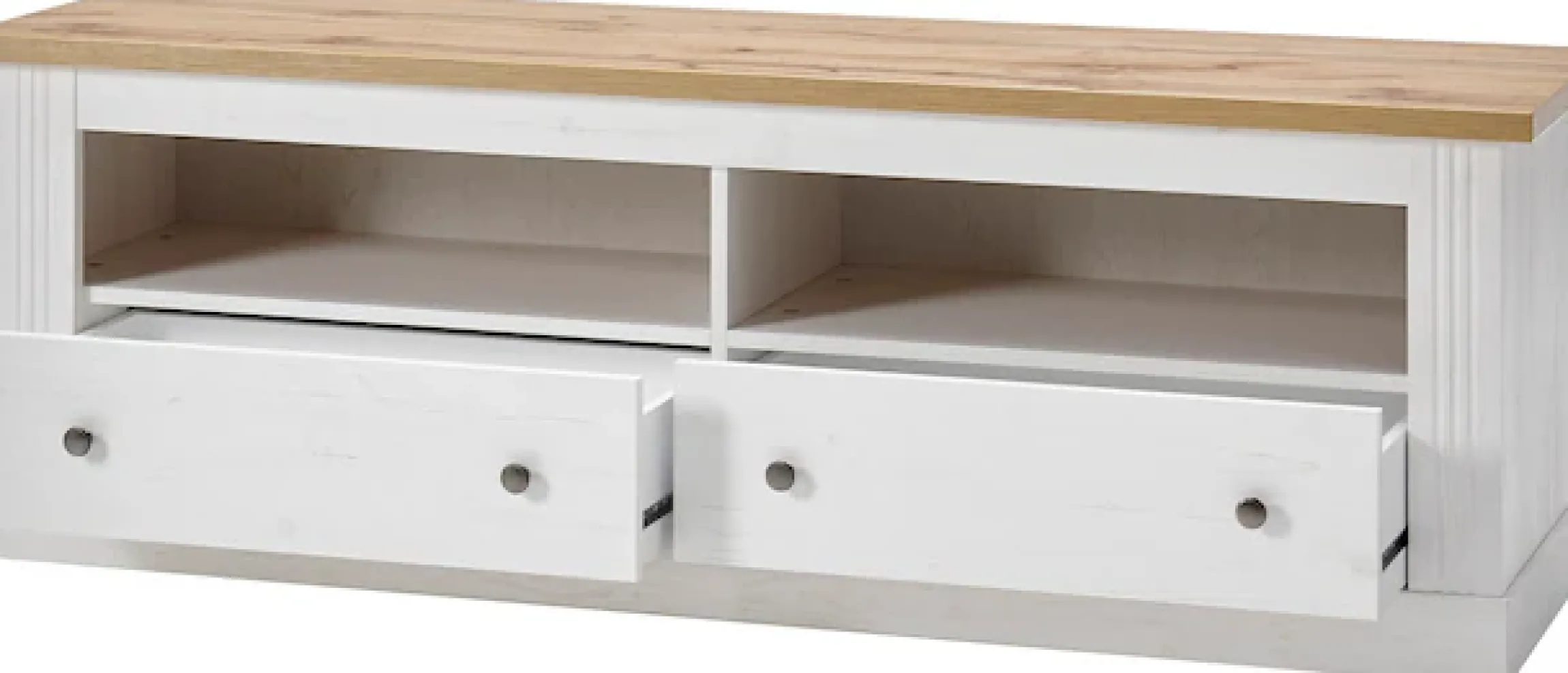 OTTO home Lowboard »Westminster, TV-Unterteil im Landhausstil, Kommode, TV-Schrank« Metallgriffe, viel Stauraum, in 2 Farben & drei Größen erhältlich