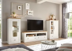 OTTO home Lowboard »Westminster, TV-Unterteil im Landhausstil, Kommode, TV-Schrank« Metallgriffe, viel Stauraum, in 2 Farben & drei Größen erhältlich