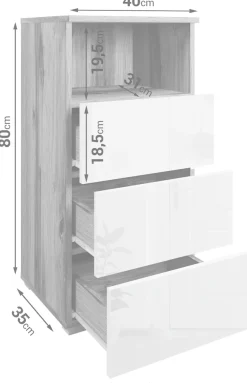 OTTO home Mehrzweckschrank »Paris« mit 3 Schubkästen (Breite 40 cm)