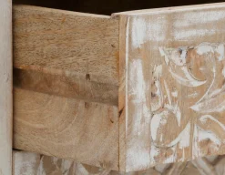 OTTO home Nachtkommode »Bonstetten« pflegeleichtes Mangoholz, mit dekorativen Schnitzereien, Breite 50 cm