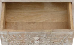 OTTO home Nachtkommode »Bonstetten« pflegeleichtes Mangoholz, mit dekorativen Schnitzereien, Breite 50 cm