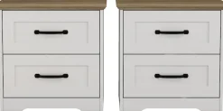 OTTO home Nachtkommode »Emmilia Nachttisch Set im Landhaus Design« Schlafzimmer Kommoden Nachschrank im 2er Set, 2 Stk. tlg. 2 Schubladen je Nachttisch - viel Stauraum im Schlafzimmer