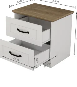 OTTO home Nachtkommode »Emmilia Nachttisch Set im Landhaus Design« Schlafzimmer Kommoden Nachschrank im 2er Set, 2 Stk. tlg. 2 Schubladen je Nachttisch - viel Stauraum im Schlafzimmer