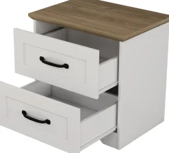 OTTO home Nachtkommode »Emmilia Nachttisch Set im Landhaus Design« Schlafzimmer Kommoden Nachschrank im 2er Set, 2 Stk. tlg. 2 Schubladen je Nachttisch - viel Stauraum im Schlafzimmer
