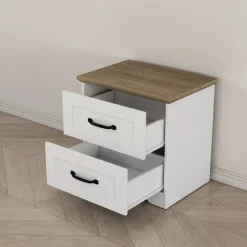 OTTO home Nachtkommode »Emmilia Nachttisch Set im Landhaus Design« Schlafzimmer Kommoden Nachschrank im 2er Set, 2 Stk. tlg. 2 Schubladen je Nachttisch - viel Stauraum im Schlafzimmer