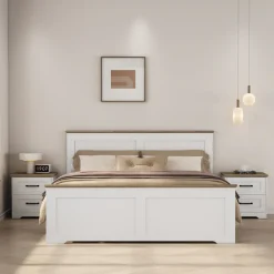 OTTO home Nachtkommode »Emmilia Nachttisch Set im Landhaus Design« Schlafzimmer Kommoden Nachschrank im 2er Set, 2 Stk. tlg. 2 Schubladen je Nachttisch - viel Stauraum im Schlafzimmer